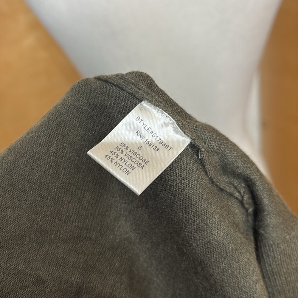 NWT Pink Clover From Stitch Fix Green Long Sleeve Open Sweater Size S - Picture 9 of 13